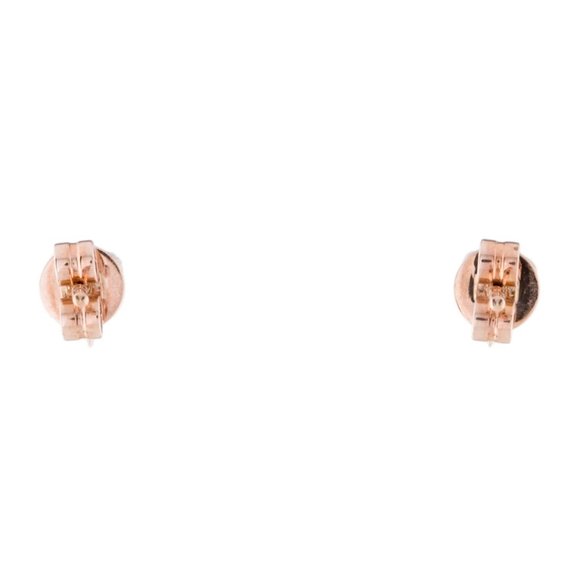 SHY CREATION 14K ROSE GOLD DIAMOND HEART STUD EARRINGS - Picture 4 of 4